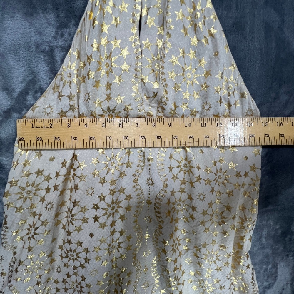 Kimchi Blue Gold Star Celestial Beaded Halter Mini Dress Small Boho Festival - Picture 10 of 10